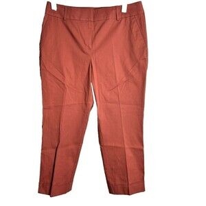 Ann Taylor The Crop Curvy Fit Flat Front Mid Rise Slim Blush Pink Dress Pants 8